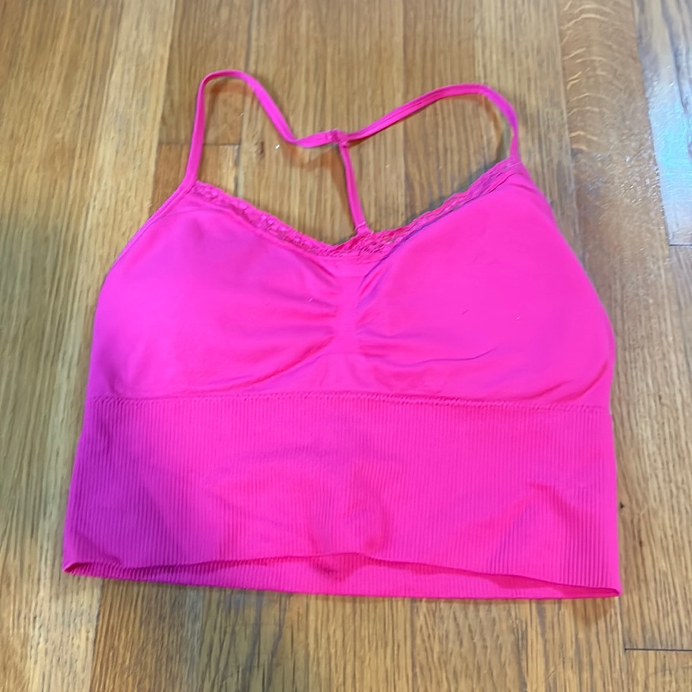 pink crop top/bra, small